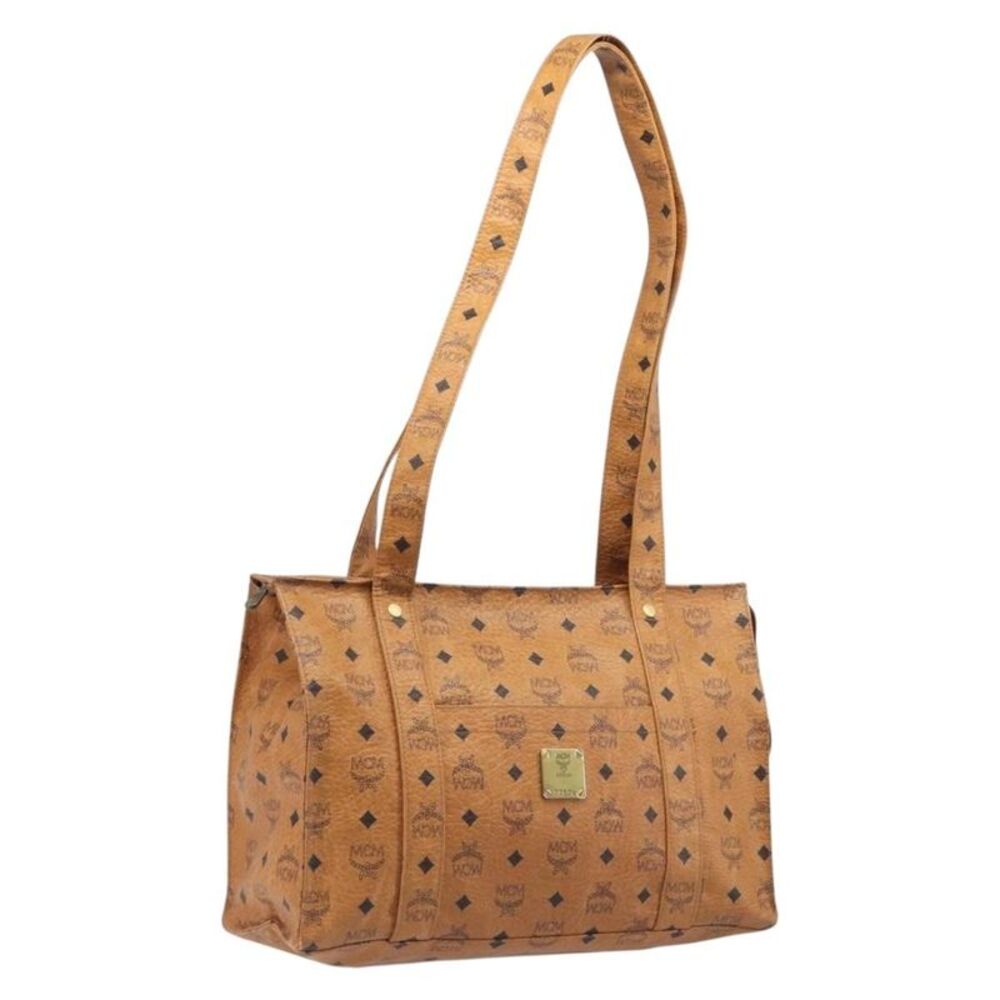 MCM Vintage Visetos Leather Brown Leather Tote Bag Bag